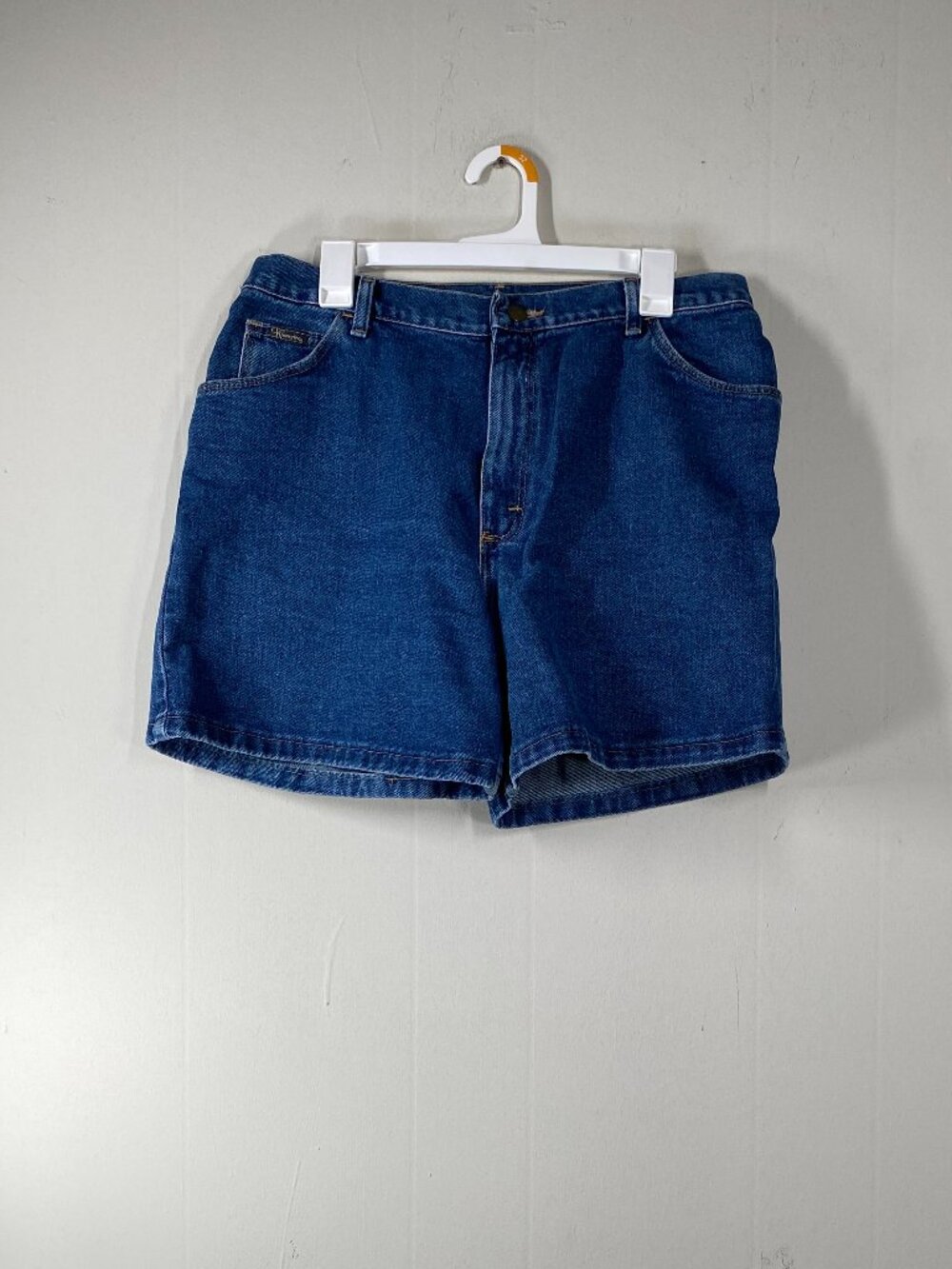 Wrangler Denim Jean Shorts Women's 16 High Rise Blue Casual